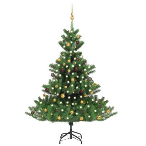 Umjetno božićno drvce kavkaska jela LED i kuglice zeleno 180cm 