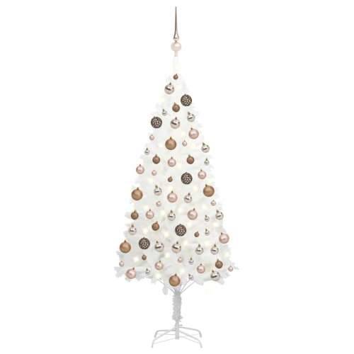 Umjetno božićno drvce s LED svjetlima i kuglicama bijelo 120 cm  Cijena