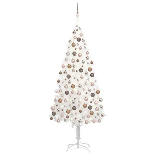 Umjetno božićno drvce s LED svjetlima i kuglicama bijelo 240 cm  Cijena