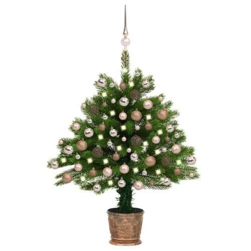Umjetno božićno drvce s LED svjetlima i kuglicama 90 cm zeleno Cijena