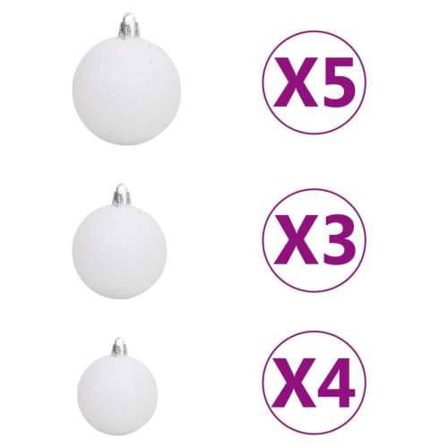 Umjetno božićno drvce s LED svjetlima i kuglicama bijelo 65 cm Cijena