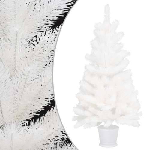 Umjetno osvijetljeno božićno drvce s kuglicama bijelo 90 cm Cijena