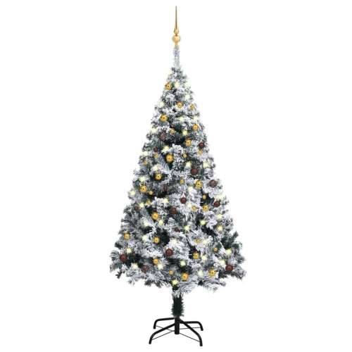 Umjetno božićno drvce LED s kuglicama zeleno 180 cm PVC Cijena