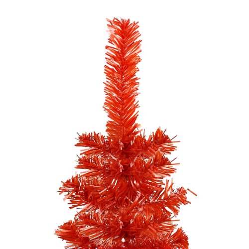 Tanko božićno drvce s LED svjetlom i setom kugli 120 cm crveno Cijena