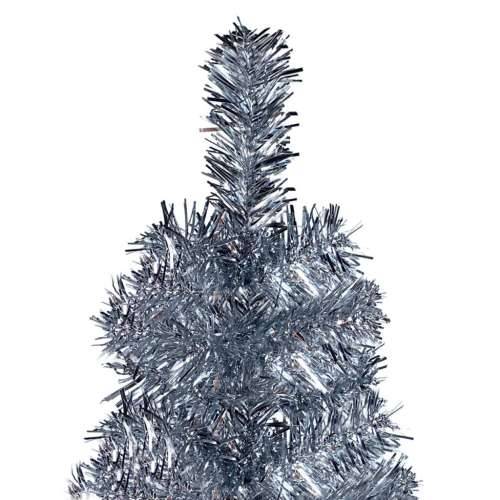 Tanko božićno drvce s LED svjetlom i setom kugli 120 cm srebrno Cijena