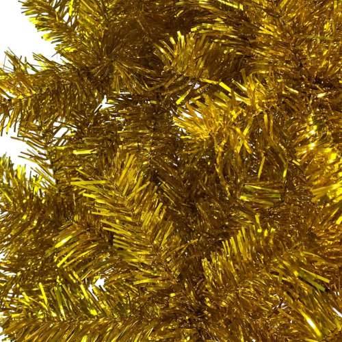 Tanko božićno drvce sa LED svjetlom i ukrasima 210 cm zlato Cijena