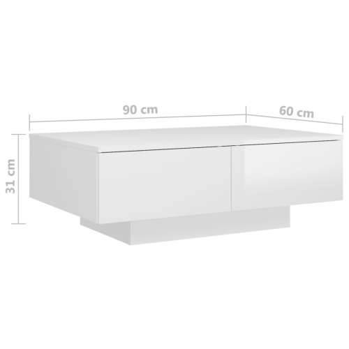 Stolić za kavu visoki sjaj bijeli 90 x 60 x 31 cm od iverice Cijena