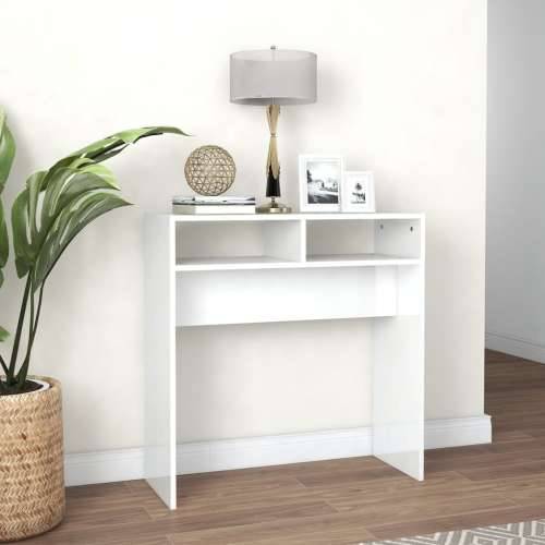Konzolni stol visoki sjaj bijeli 78x30x80 cm konstruirano drvo - 1 Visoko sjajno bijela 78 cm Cijena
