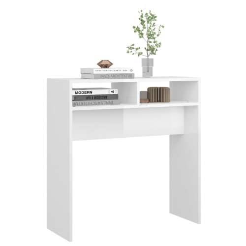 Konzolni stol visoki sjaj bijeli 78x30x80 cm konstruirano drvo - 1 Visoko sjajno bijela 78 cm Cijena