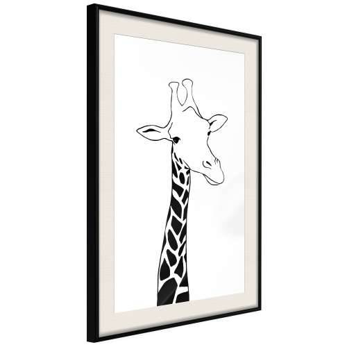Poster - Black and White Giraffe 40x60