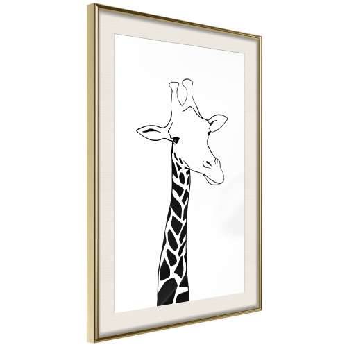 Poster - Black and White Giraffe 40x60