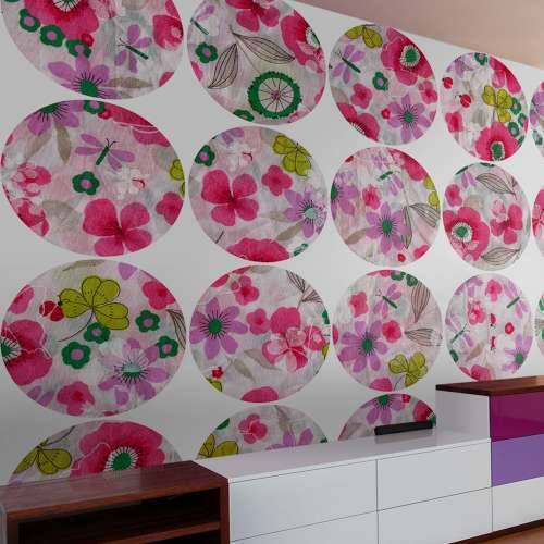 Foto tapeta - Pink meadow - circle 50x1000 Cijena