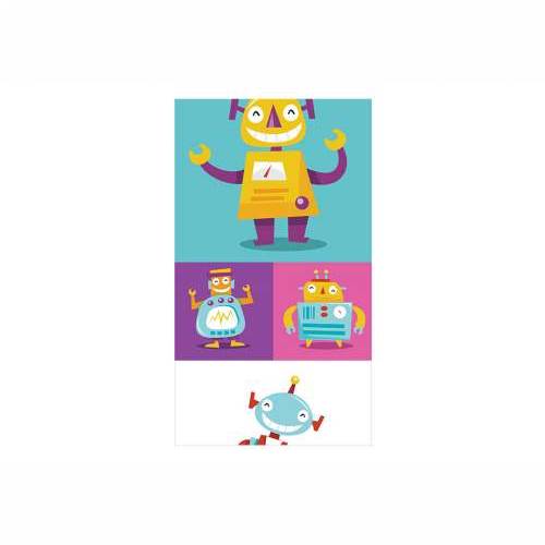 Foto tapeta - Colorful Robots 50x1000 Cijena