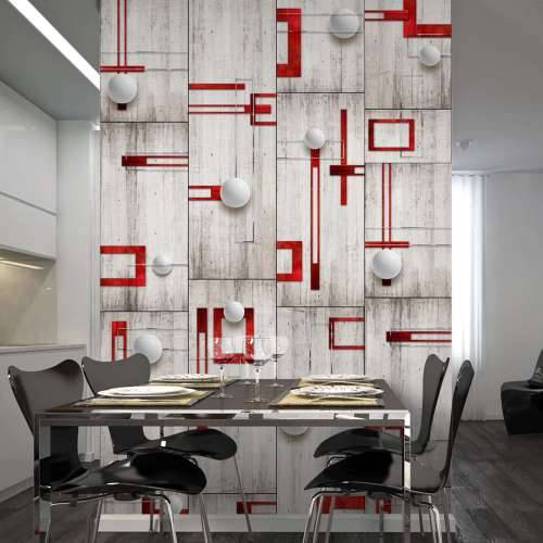 Foto tapeta - Concrete, red frames and white knobs 50x1000 Cijena
