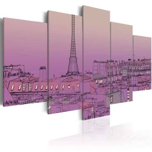 Slika - Lavender sunrise over Paris 100x50 Cijena