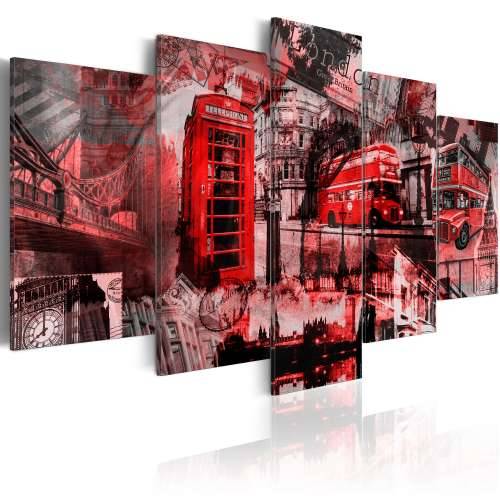 Slika - London collage - 5 pieces 100x50 Cijena