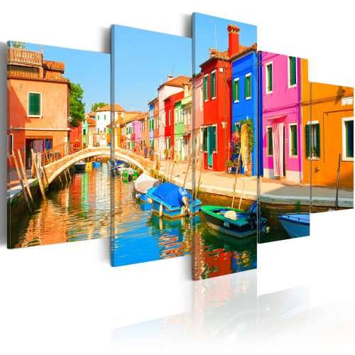 Slika - Waterfront in rainbow colors 100x50 Cijena