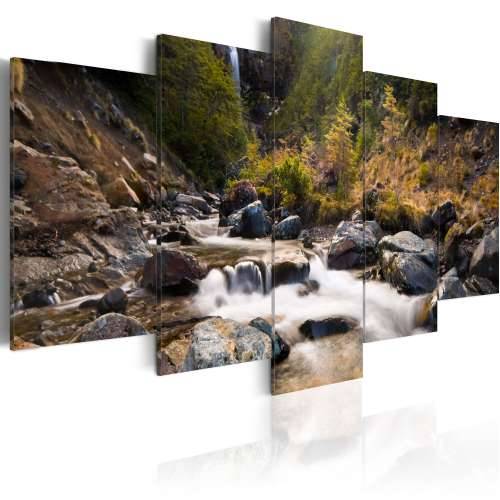 Slika - A waterfall in the middle of wild nature 100x50 Cijena