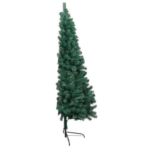 Umjetna osvijetljena polovica božićnog drvca zelena 210 cm Cijena