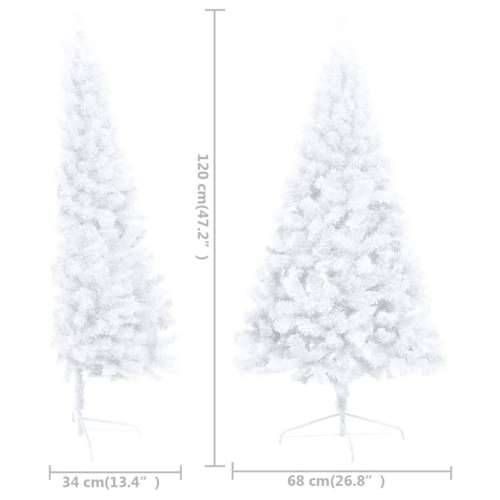 Umjetna osvijetljena polovica božićnog drvca bijela 120 cm Cijena