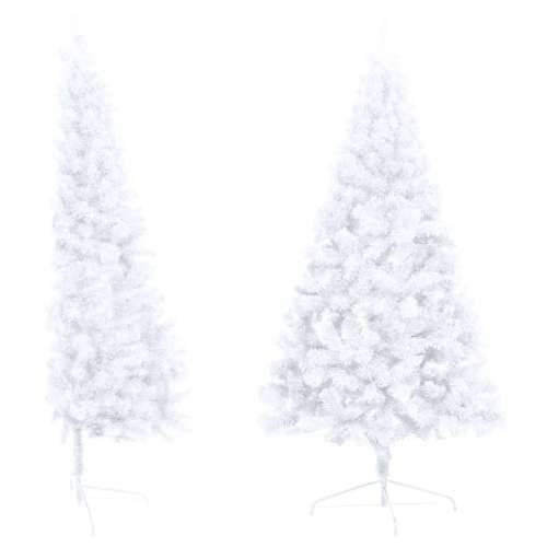 Umjetna osvijetljena polovica božićnog drvca bijela 240 cm Cijena