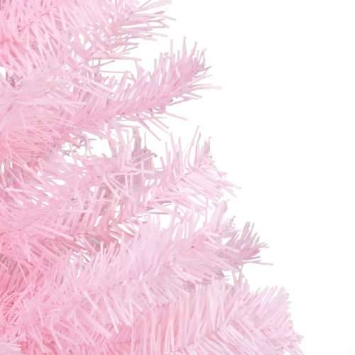 Umjetno osvijetljeno božićno drvce s kuglicama rozo 150 cm PVC Cijena