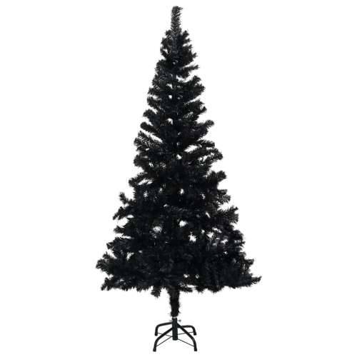 Umjetno osvijetljeno božićno drvce s kuglicama crno 150 cm PVC Cijena