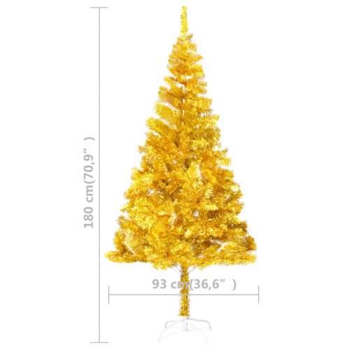 Umjetno osvijetljeno božićno drvce s kuglicama zlatno 180cm PET Cijena