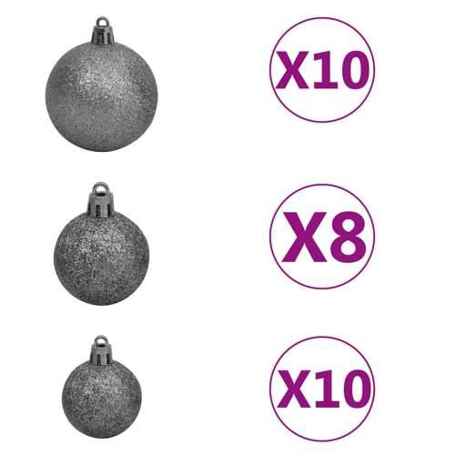 Umjetno drvce kavkaška jela LED s kuglicama zeleno 240 cm - Bijela 240 x 168 cm 1 Cijena