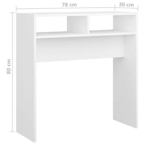 Konzolni stol bijeli 78 x 30 x 80 cm od konstruiranog drva - 1 Bijela 78 cm Cijena