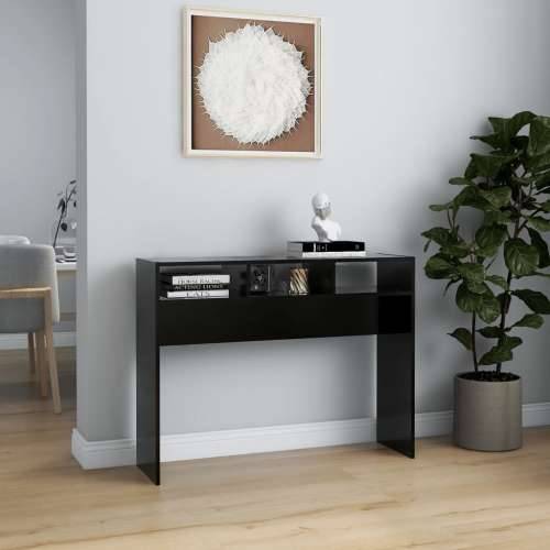 Konzolni stol crni 105 x 30 x 80 cm od konstruiranog drva - 1 Crna 105 cm Cijena