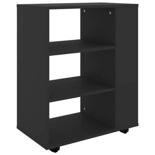 Ormarić s kotačima crni 60 x 35 x 75 cm konstruirano drvo Crna 1 Cijena