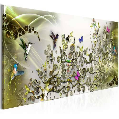 Slika - Hummingbirds Dance (1 Part) Green Narrow 150x50