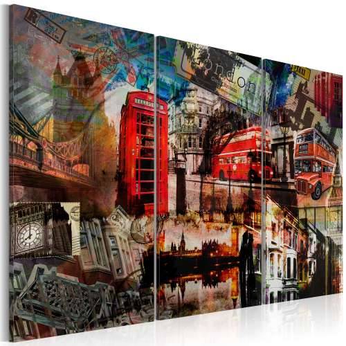 Slika - London collage - triptych 120x80 Cijena