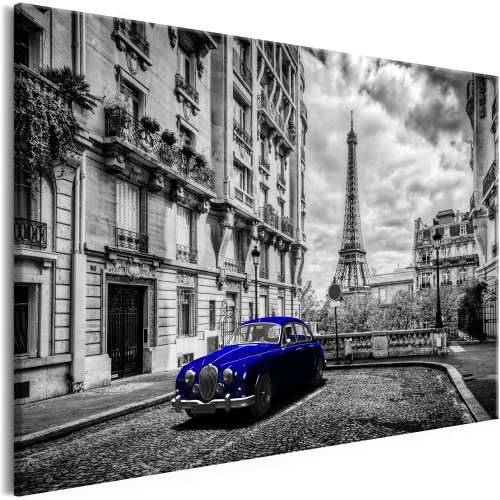 Slika - Car in Paris (1 Part) Blue Wide 90x60 Cijena