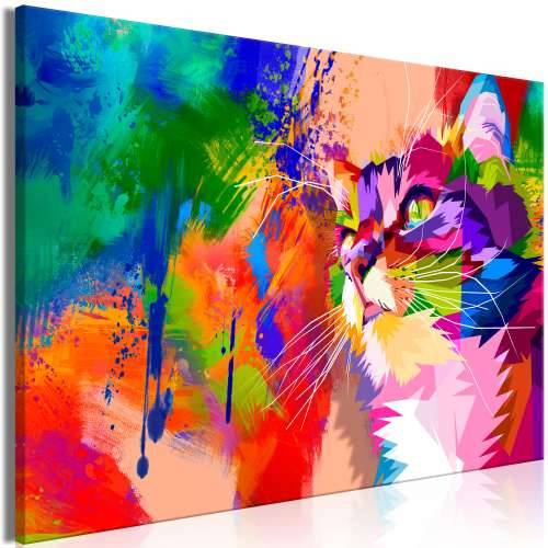 Slika - Colourful Cat (1 Part) Wide 90x60 Cijena