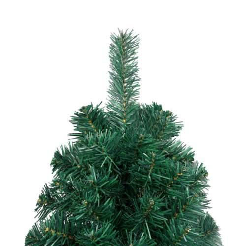 Umjetna osvijetljena polovica božićnog drvca zelena 180 cm Cijena
