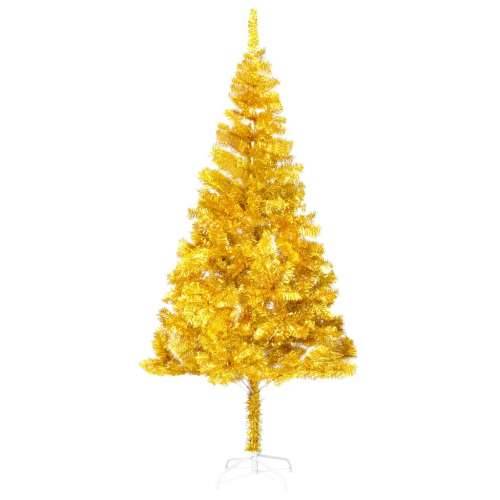 Umjetno osvijetljeno božićno drvce i kuglice zlatno 210 cm PET Cijena