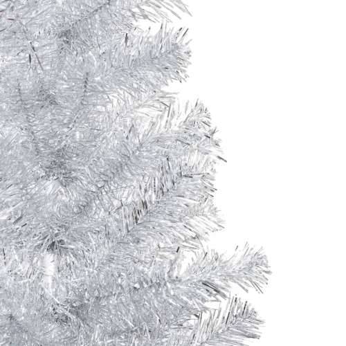 Umjetno osvijetljeno božićno drvce i kuglice srebrno 180 cm PET Cijena