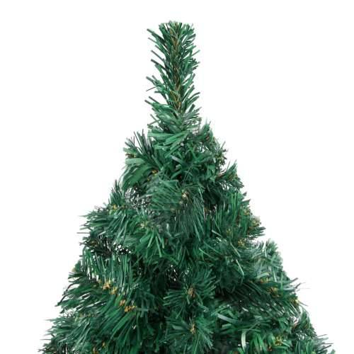 Umjetno osvijetljeno božićno drvce s kuglicama zeleno 120cm PVC Cijena