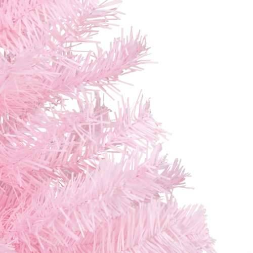 Umjetno osvijetljeno božićno drvce s kuglicama rozo 240 cm PVC Cijena