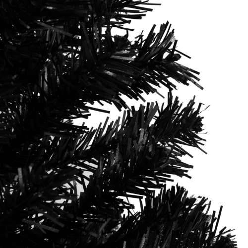 Umjetno osvijetljeno božićno drvce s kuglicama crno 120 cm PVC Cijena