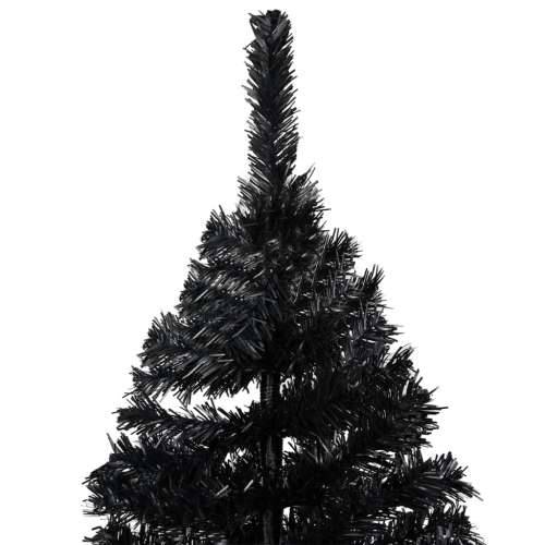 Umjetno osvijetljeno božićno drvce s kuglicama crno 240 cm PVC Cijena
