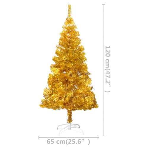 Umjetno osvijetljeno božićno drvce s kuglicama zlatno 120cm PET Cijena