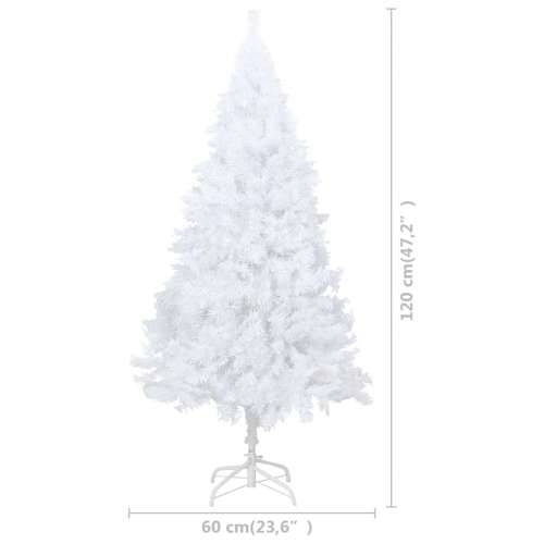 Umjetno osvijetljeno božićno drvce s kuglicama bijelo 120cm PVC Cijena
