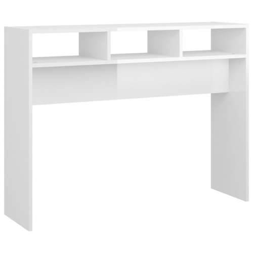 Konzolni stol visoki sjaj bijeli 105x30x80 cm konstruirano drvo - 1 Visoko sjajno bijela 105 cm Cijena