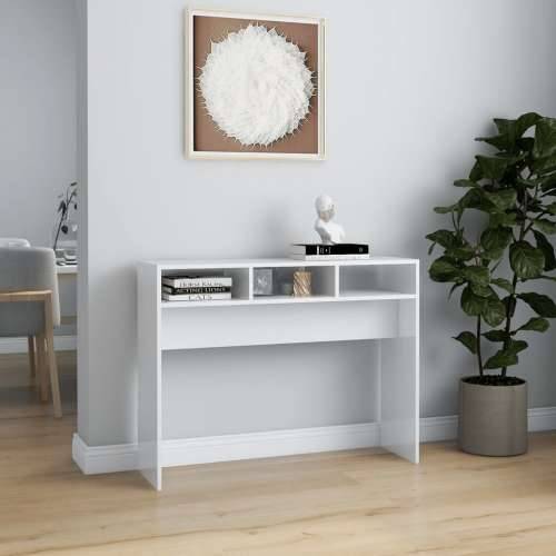 Konzolni stol visoki sjaj bijeli 105x30x80 cm konstruirano drvo - Visoko sjajno bijela 1 105 cm Cijena