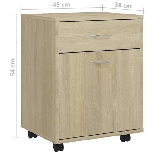 Ormarić s kotačima boja hrasta 45x38x54 cm konstruirano drvo - sonoma hrast 1 Cijena