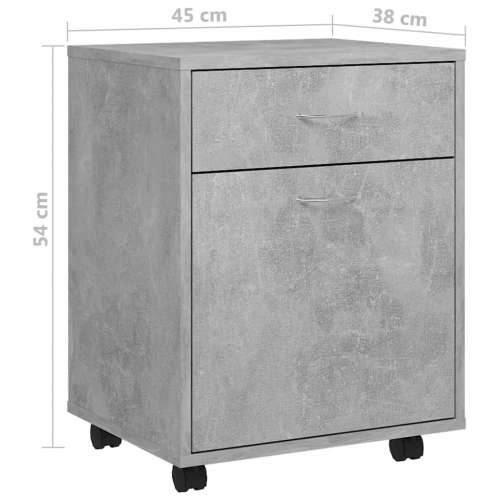 Ormarić s kotačima boja betona 45x38x54 cm konstruirano drvo - Beton siva 1 Cijena