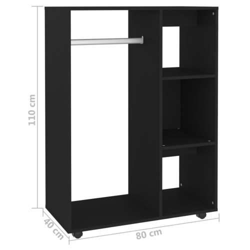 Ormar crni 80 x 40 x 110 cm od konstruiranog drva - Crna 1 Cijena